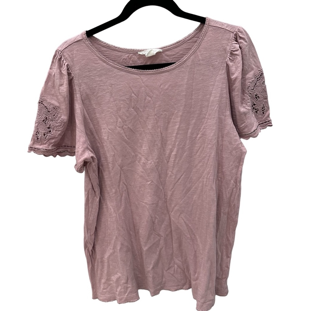 CASLON Short Sleeve Blush Top Size Medium